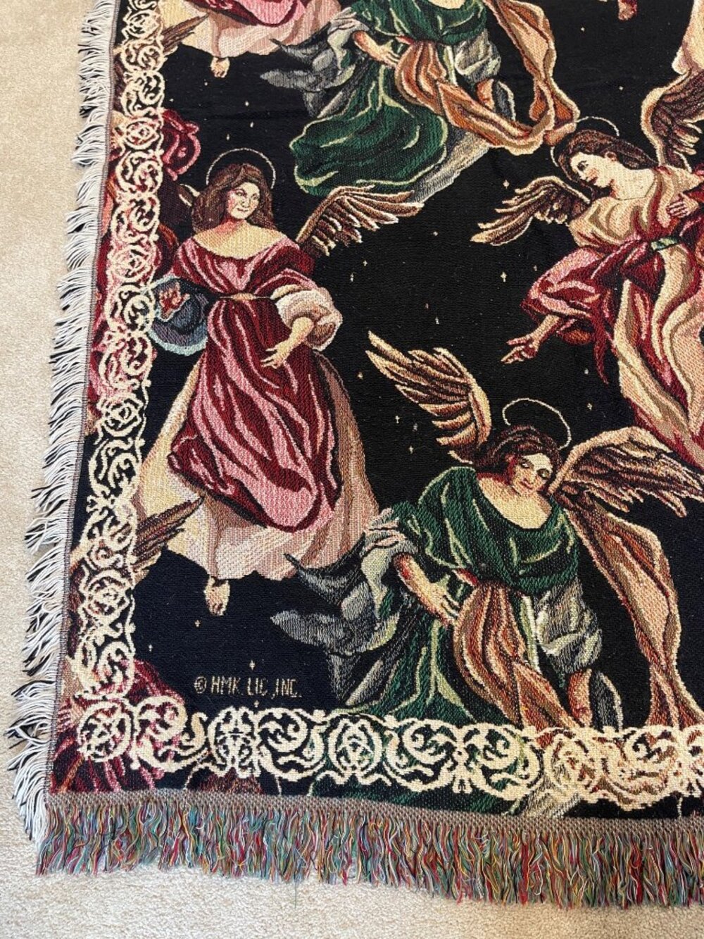 Goodwin Weavers Angelic Season Tapestry Throw Afghan Blanket 100% Cotton 46 x 67 - Picture 13 of 16